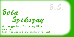 bela szikszay business card