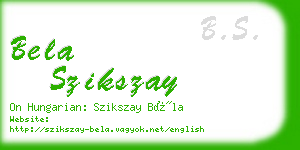 bela szikszay business card